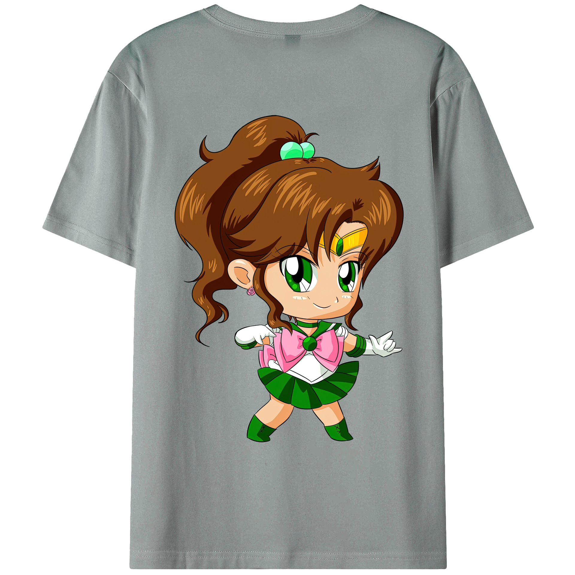 （画像用） 美少女戦士セーラームーン 木野 まこと きの まこと Sailor Moon Kino Makoto （セーラージュピター；Sailor Jupiter） 綿100％ メンズ半袖Tシャツ（バックプリント） 通気性